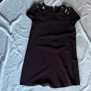 Speechless Elegant Black Mini Dress with Shoulder Cutouts